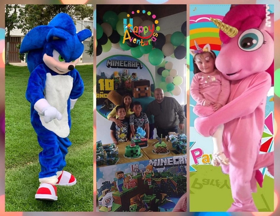 Animador disfrazado entreteniendo a niños en fiesta infantil