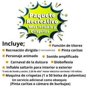 Recreacionistas Plan Recreativo mas Inflable y Crispetas